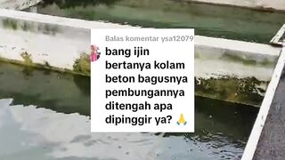 Kolam BETON bagusnya pasang pipa DRAINASE pembuangan air kolam ditengan atau dipinggir❓