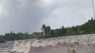 strange wave phenomenon in Pelalawan River Riau Indonesia