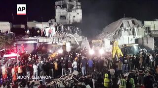 Aftermath of Israeli airstrikes in Sidon, Lebanon, killing at least 5.