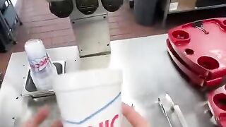 Cranberry limeade cream slush with nerds _pov