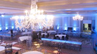 Custom white dance Floor setup_langham Pasadena wedding
