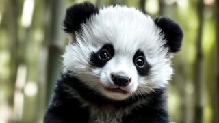 Cute Tiny Panda and Bear