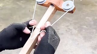 Handmade wood diy slingshot project