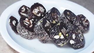 No Sugar Dates Dryfruit Roll || Khajur Barfi