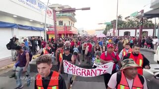 About 2,500 migrants have started walking towards U.S.-Mexico border.
