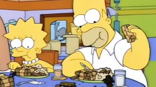 Transformation du corps d'Homer Simpson.