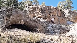 I turned an amazing old stone cave into a safe haven with a fireplace