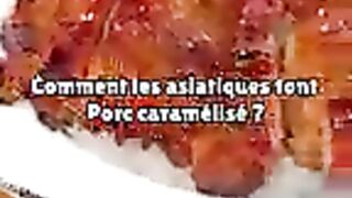 Commentez les asiatiques font le porc caramélisé délicieux _ ???? #cuisine #recette #asiatique #astuce
