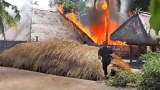 Traditional house burned down