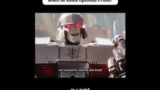 Why did Megatron’s eyes turn red when he killed Optimus Prime