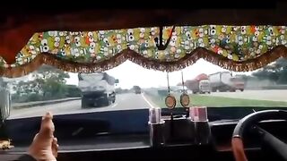 TRUCK OVERTURNED DUE TO SPEEDING TO CHASE TIME