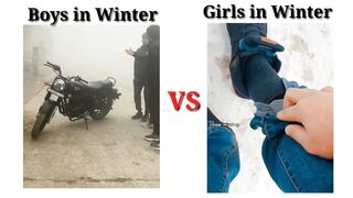 Boys In Winter VS Girls In Winter || Best Funny Memes 2023 ||
