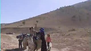 Tranditional Clothes Washing and Bringing Water By Donkey  - Iran Nomadic Life