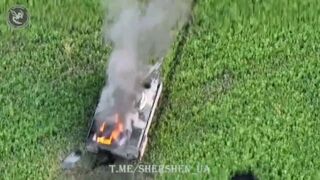 Ukrainian Javelin ATGM strike on a Russian BMP-3