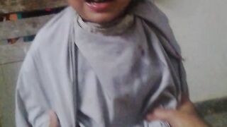 Cute baby  cutting hair