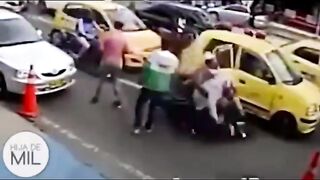 Funny | strangers | head shot with helmet