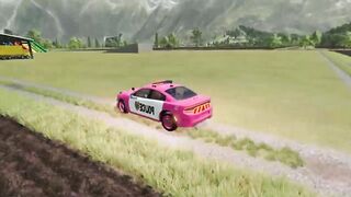 Shifting Colored Police cars on trucks- Farming Simulator 22 #FarmingSimulator #Simulator #fs22
