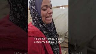 Severe rainfall overturns and floods tents of displaced Palestinians in Gaza