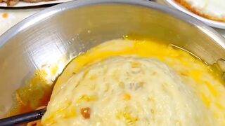 Eating This bowl of gooey cheese turkey noodles with eel and soft-boiled egg!