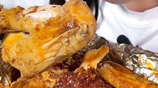 Asmr Mukbang | Eating kiln chicken tender, juicy, soft and boneless with boiled eggs