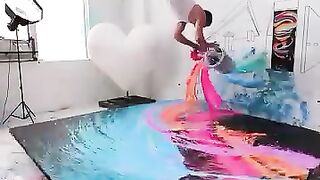 Artist painting a picture