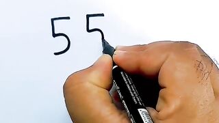 How to draw Dog ???? From 5553 Number #art #drawing #shorts