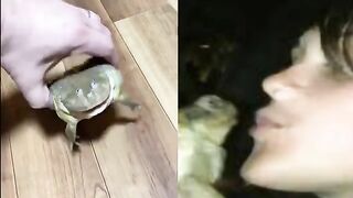 Erlance One girl one frog one girl on frog video