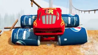 McQueen vs Bollards in BeamNG Drive