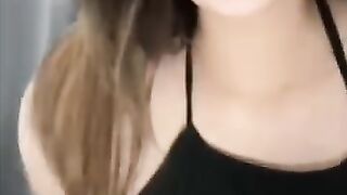 beautiful girl in a black tank top