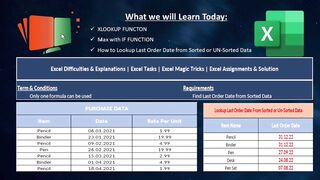 How to Lookup LAST ENTRY DATA | Excel Assignment and Solution | #EVA | Excel Magic Tricks