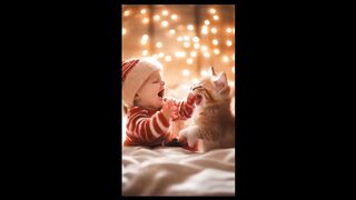 Funny, ????, Fun, cat and baby