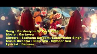 Pardesiyon Se Puch Puch Roi Main - Lyrical _ Kartavya _ Sadhana Sargam_ Sukhwinder Singh _ 90_s Dard