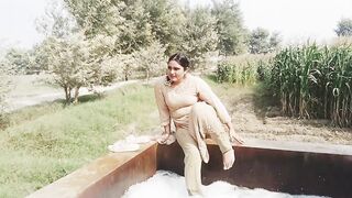 My tube bathing vlog in my village