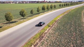 Drone Follows A Sports Car