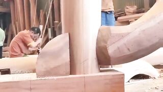 Carpenter assembles and disassembles large wood joints