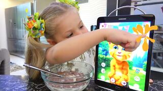 Cute Girl Playing With Cat