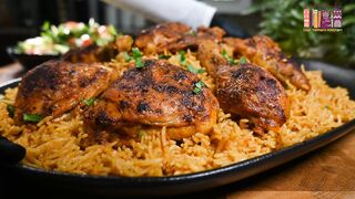 Cooking chicken Kabsa