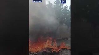 Syrian opposition forces burn drugs