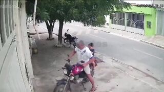 Gets killed right in front of his 4 year old son
