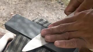 Rawhide sliced ​​by knife