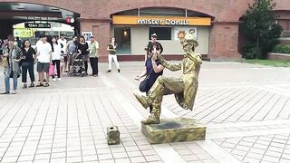 Taipei Danshui Station Golden Iron Man