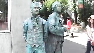 Bronze Living Statues breaking the rules tv