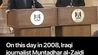 Shoes Throw at George W.Bush by Iraqi Journalist