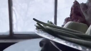 Meat with vegetables in an Afghan cauldron -50 C