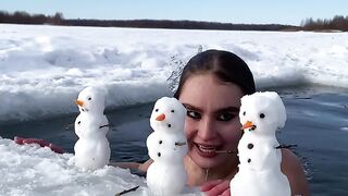 Russian girl never feel cold