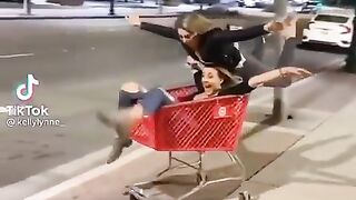 two girls on road
