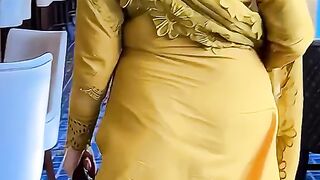 Lofty Model In Yellow Dress Amazing Walk