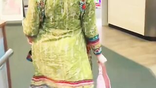 Aunty With Big Bam Walking Amazing Video