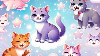 Baby cats crying with happy