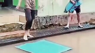 sitting on water trick